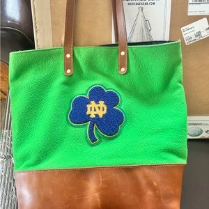 Green and Brown Notre Dame/ Heritage gear Tote Bag